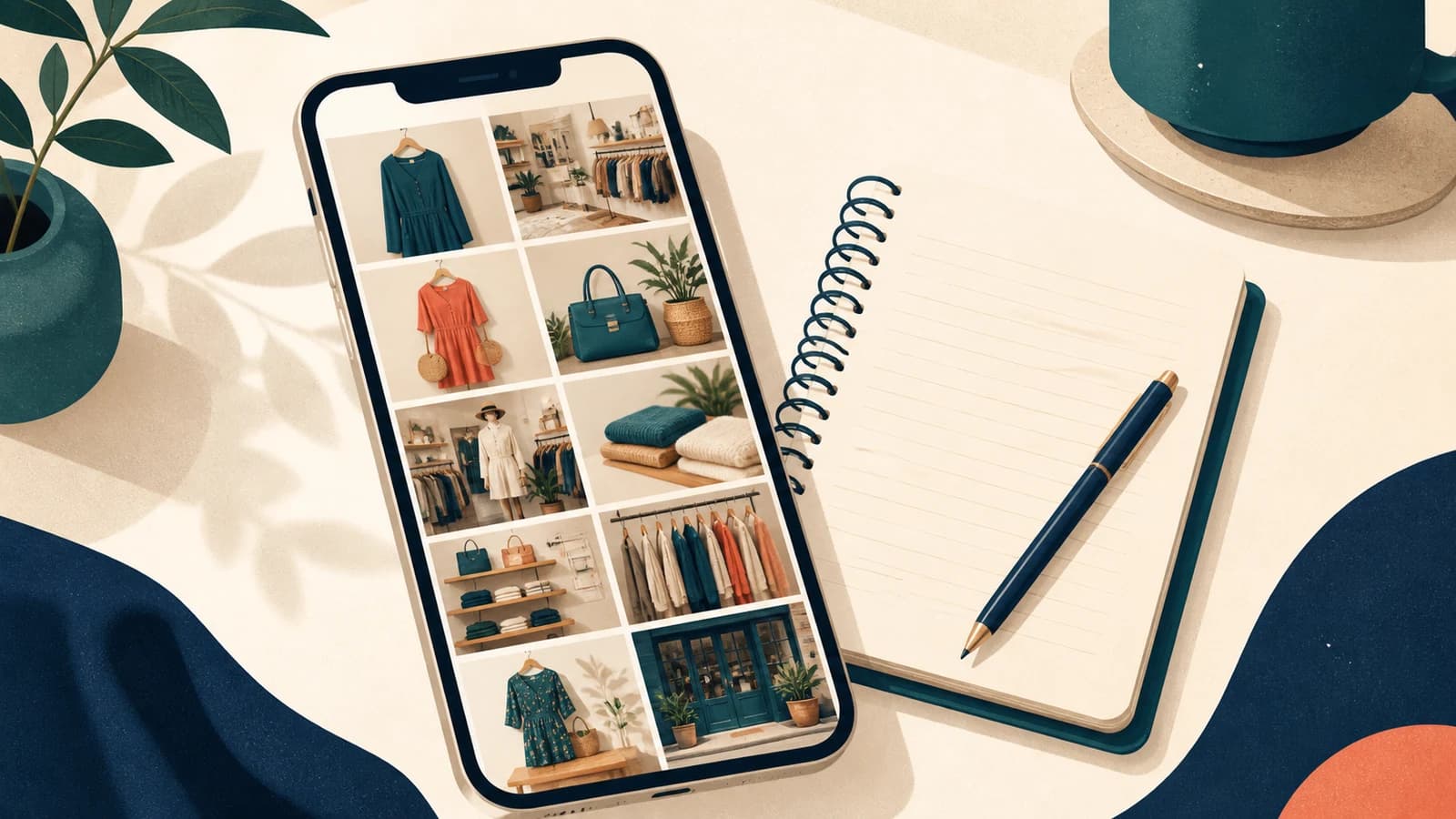Küçük bir butiğin Instagram profili telefon ekranında